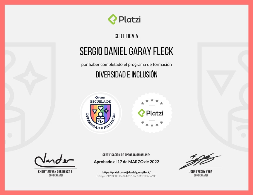 Diploma de la Ruta de Aprendizaje de Diversidad e Inclusión