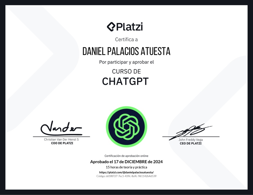 Diploma del Curso de ChatGPT