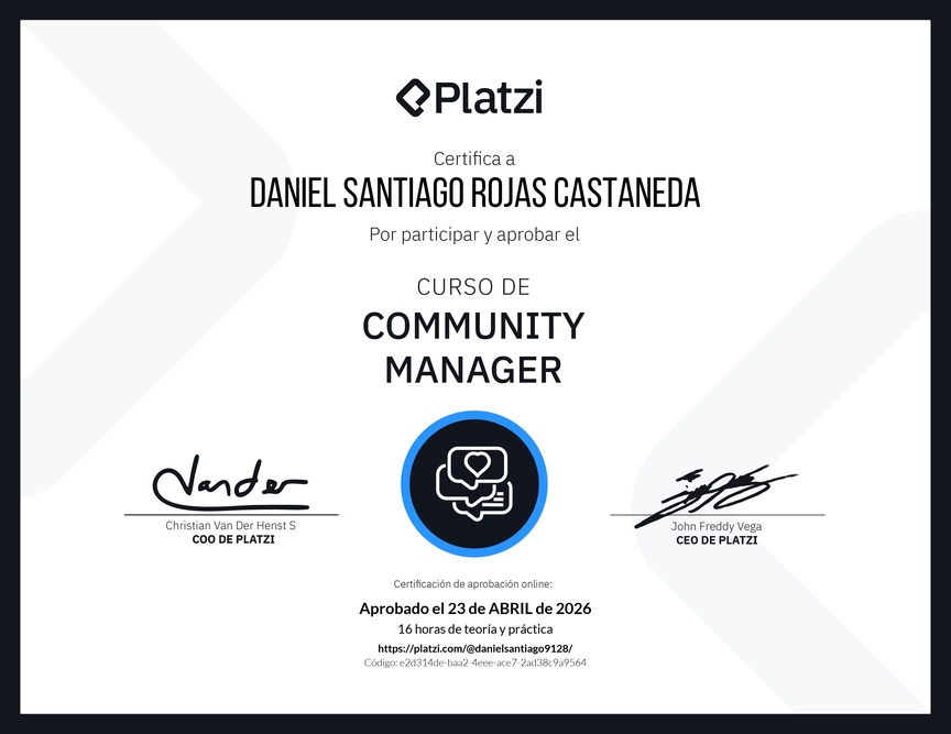 Diploma del Curso de Community Manager