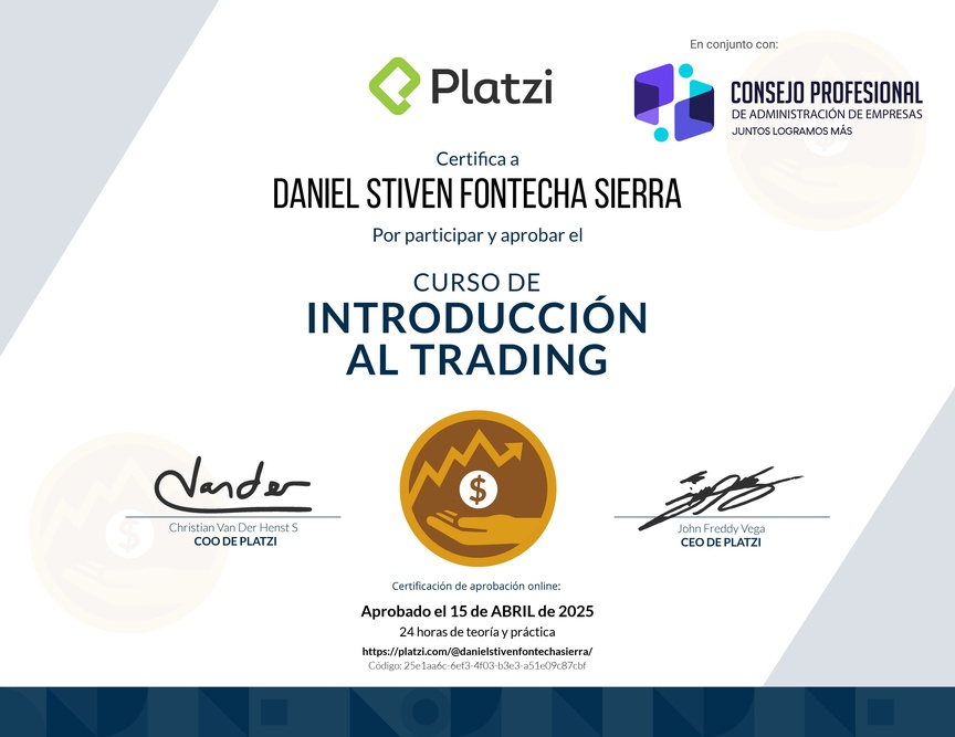 Diploma del Curso de Introducción al Trading
