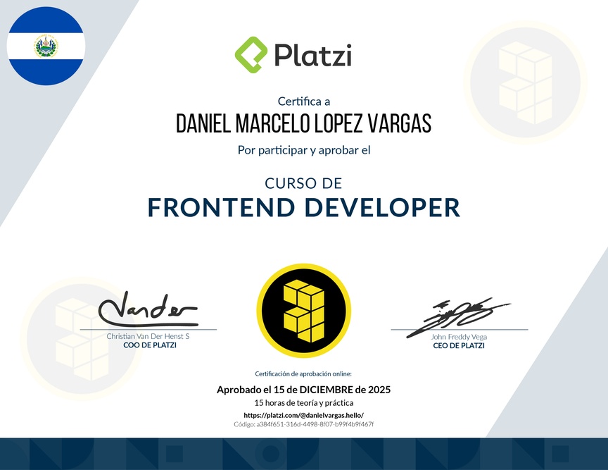 Diploma del Curso de Frontend Developer