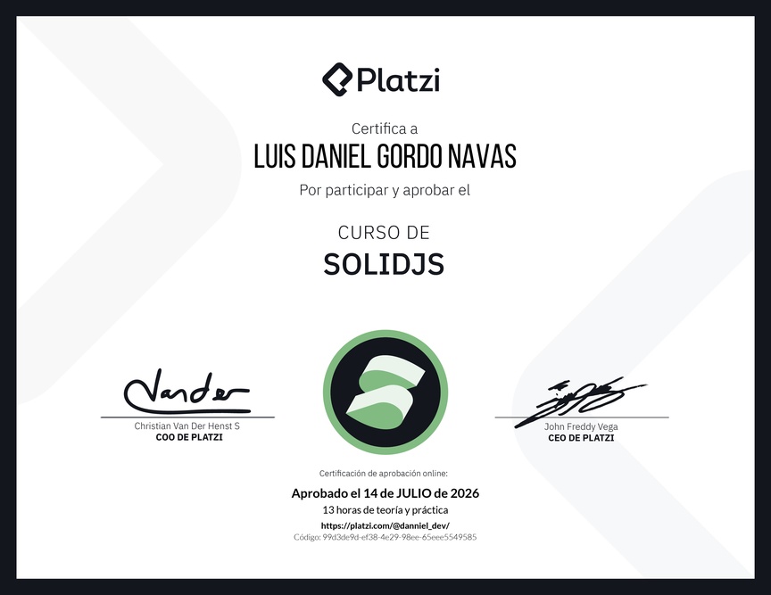 Diploma del Curso de SolidJS