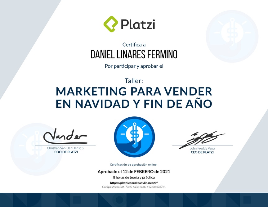 Diploma de Taller: Marketing para Vender en Navidad y Fin de Año