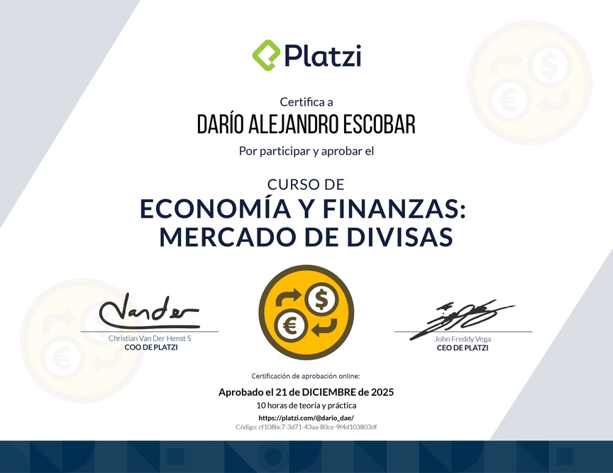 Diploma del Curso de Mercado de Divisas
