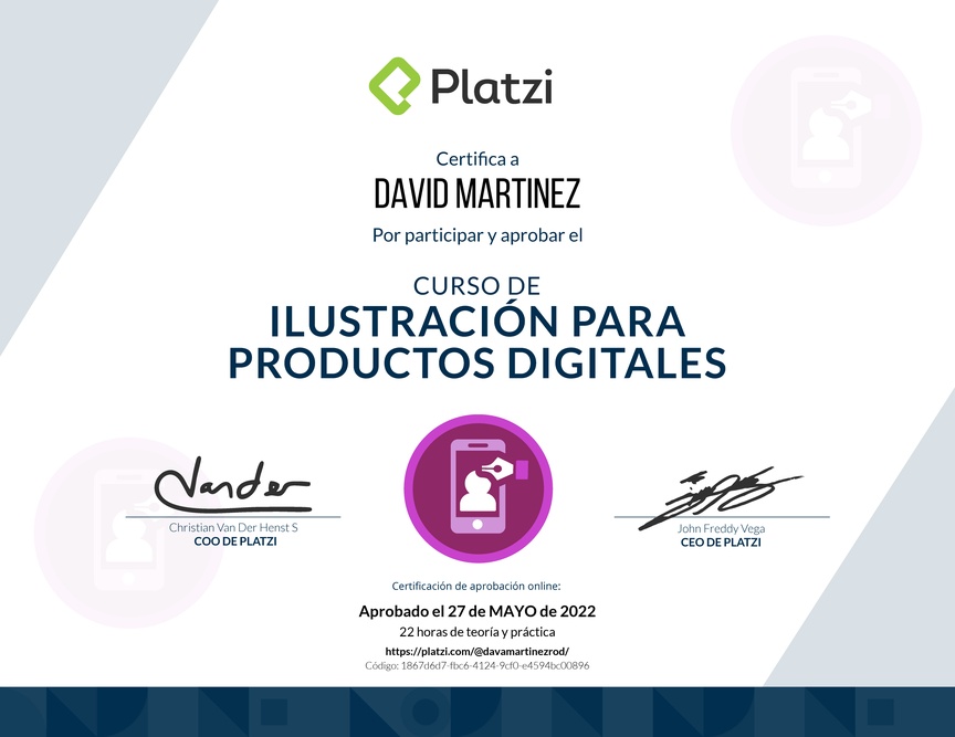 Diploma del Curso de Ilustración en Productos Digitales