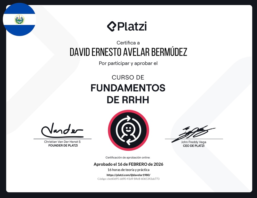 Diploma del Curso de Fundamentos de Recursos Humanos