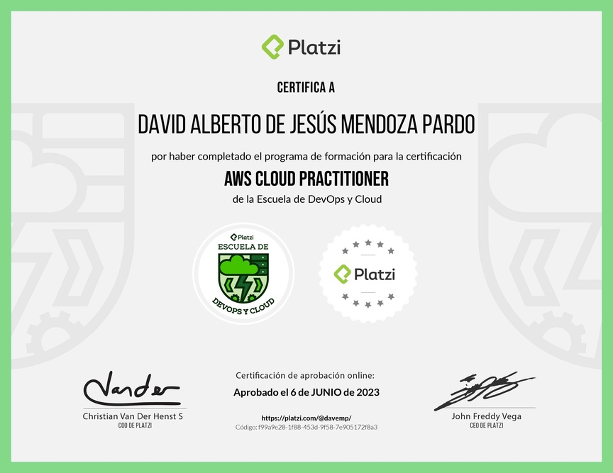 Diploma de la Ruta de Aprendizaje de Certificación de AWS Cloud Practitioner