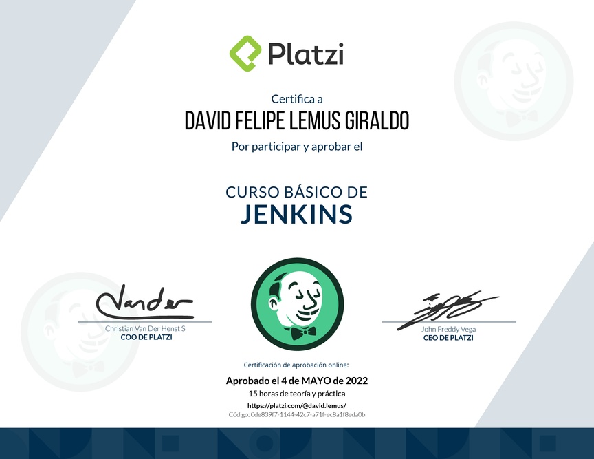 Diploma del Curso Básico de Jenkins
