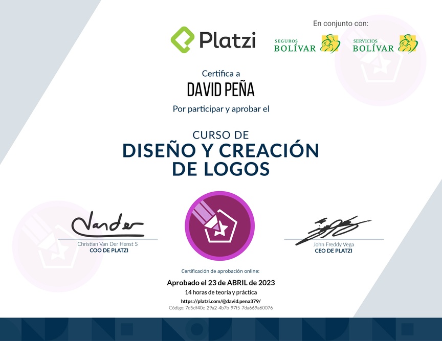 Diploma del Curso de Creación de Logos Profesionales