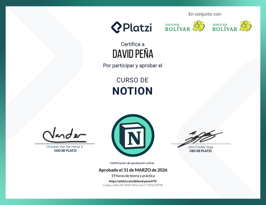 Diploma del Curso de Notion