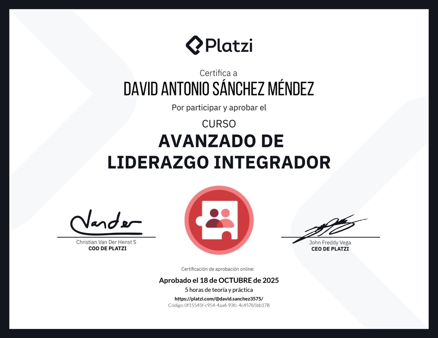 Diploma del Curso Avanzado de Liderazgo: Adapta tu Estilo de Liderazgo