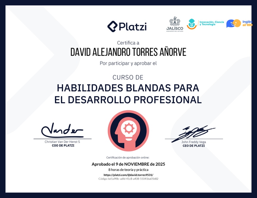 Diploma del Curso de Habilidades Blandas para el Desarrollo Profesional