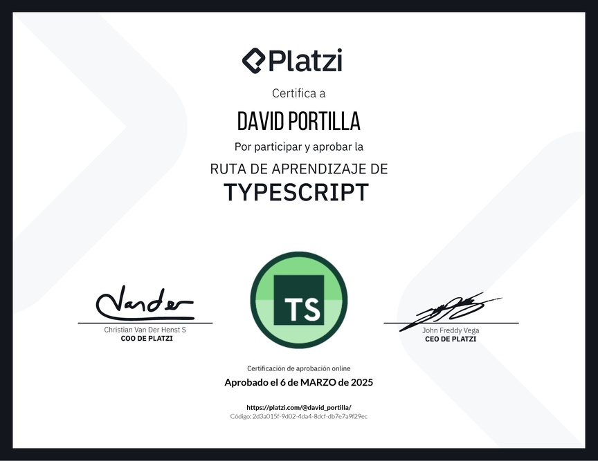 Diploma de la Ruta de Aprendizaje de TypeScript