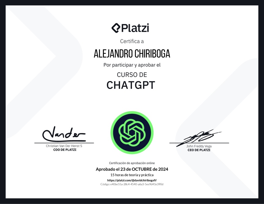 Diploma del Curso de ChatGPT