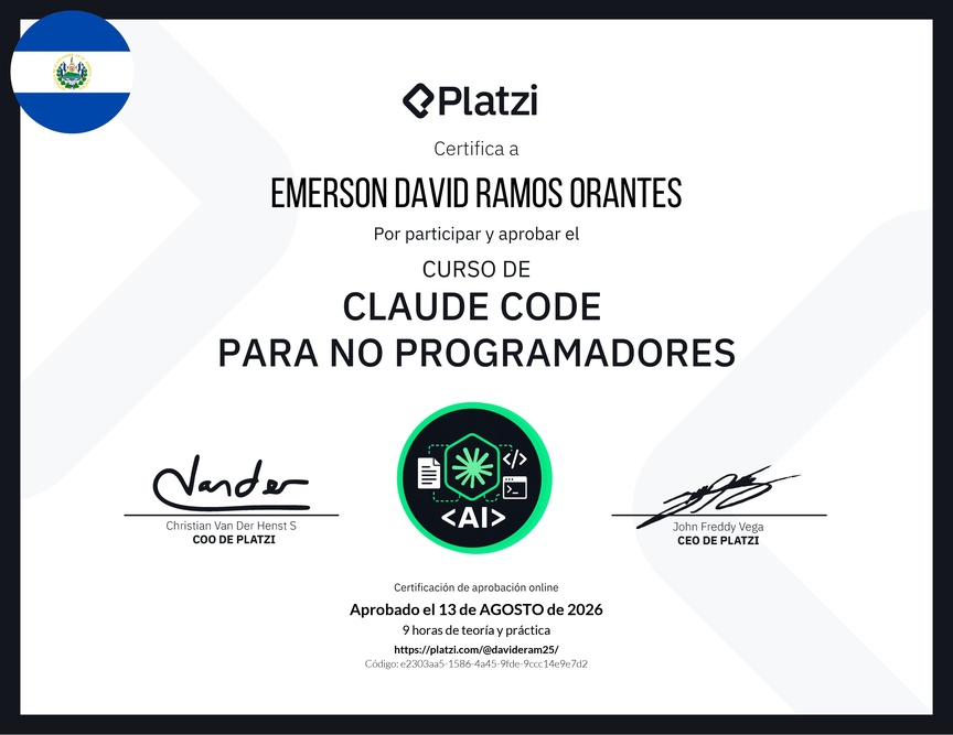 Diploma del Curso de Claude Code para No Programadores