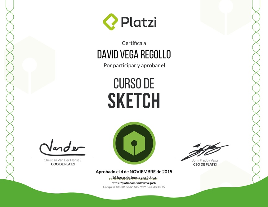 Diploma del Curso de Sketch 2015