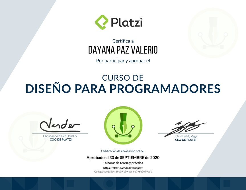 Diploma del Curso de Diseño para Developers