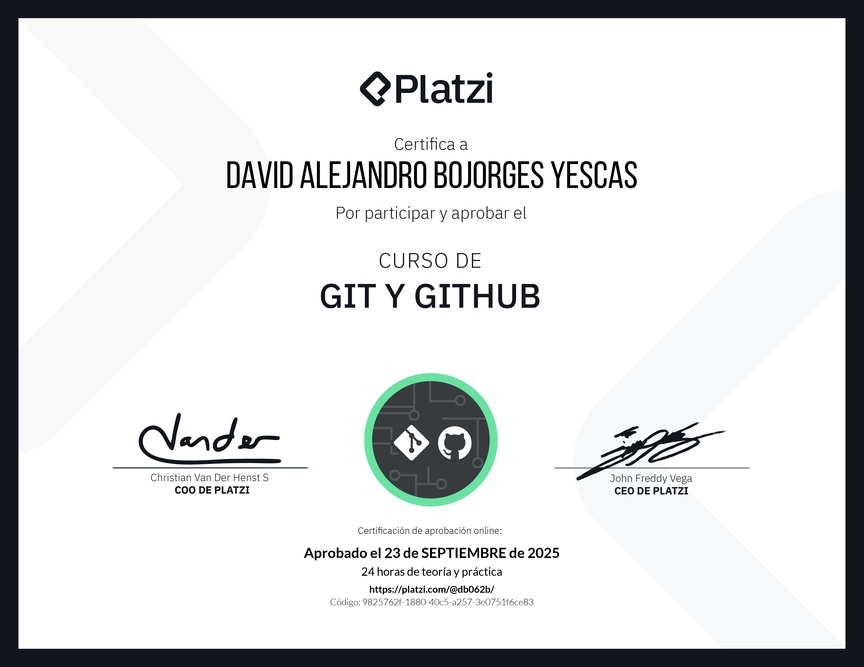 Diploma del Curso de Git y GitHub