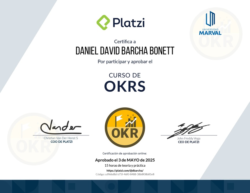 Diploma del Curso de OKRs: Herramienta Clave para Managers