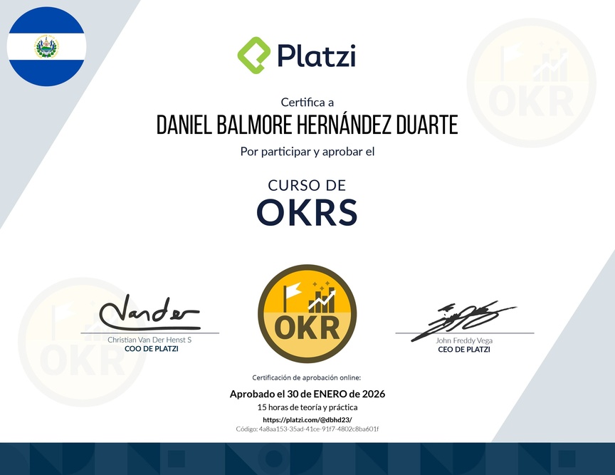 Diploma del Curso de OKRs: Herramienta Clave para Managers