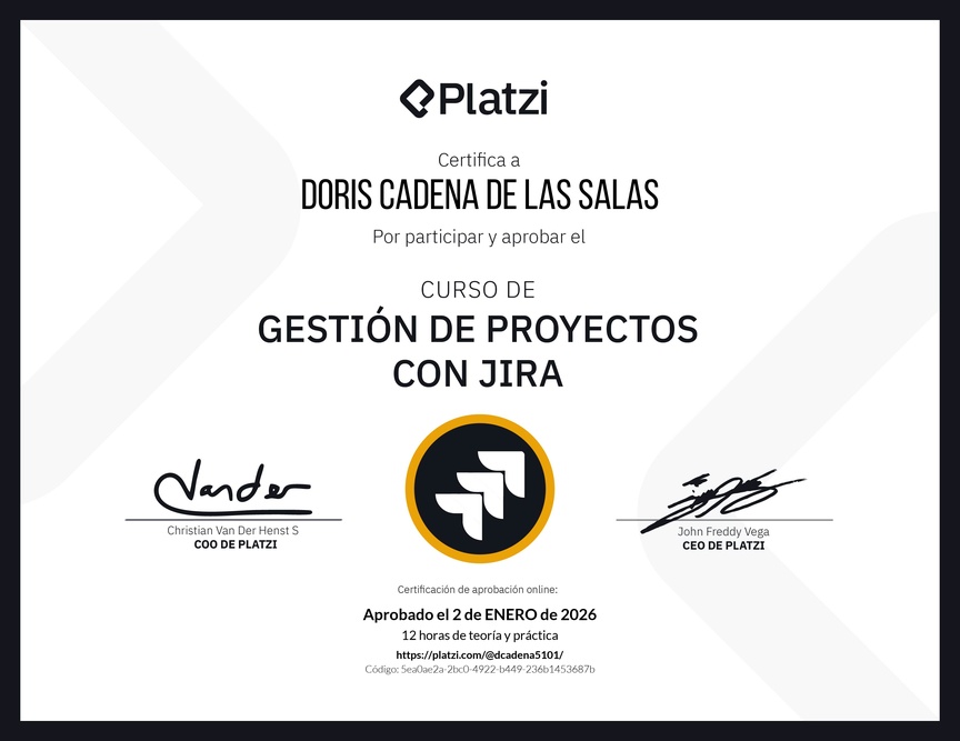 Diploma del Curso de Gestión de Proyectos con Jira