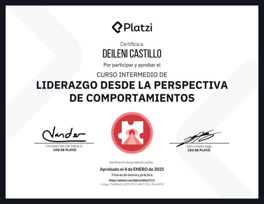 Diploma del Curso Intermedio de Liderazgo: Identifica los Tipos de Liderazgo