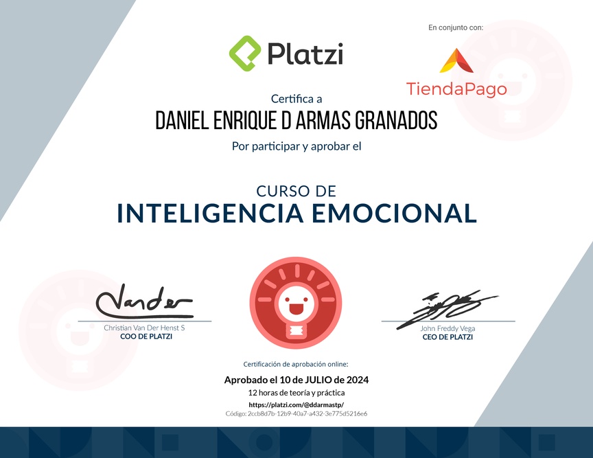 Diploma del Curso de Inteligencia Emocional