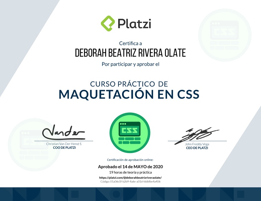 Diploma del Curso Práctico de Maquetación en CSS