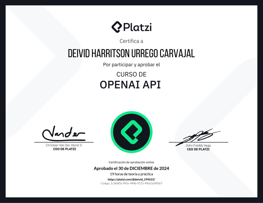Diploma del Curso de OpenAI API