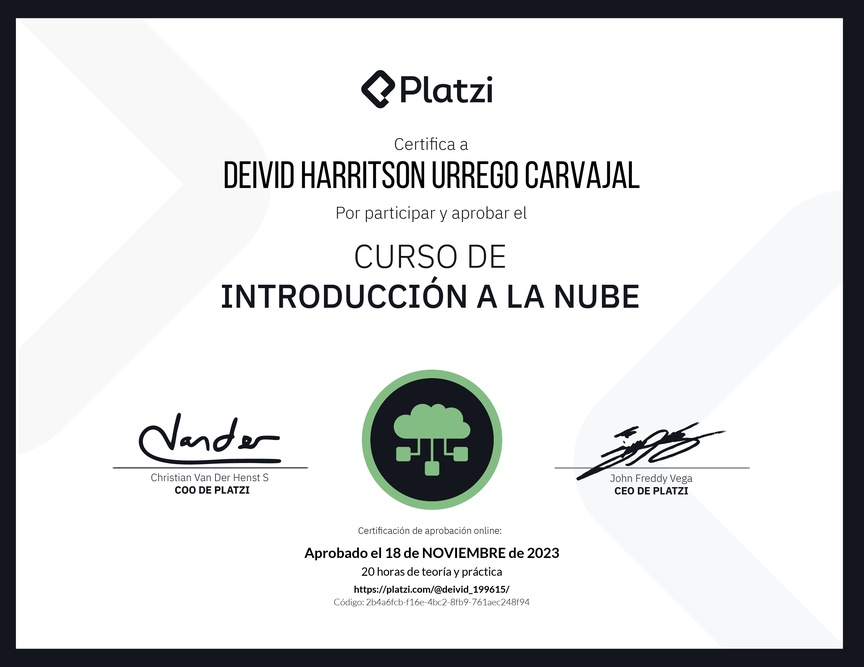 Diploma del Curso de Introducción a la Nube