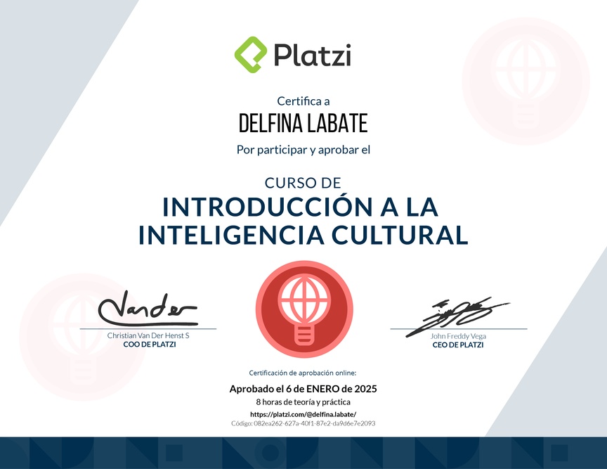 Diploma del Curso de Introducción a la Inteligencia Cultural