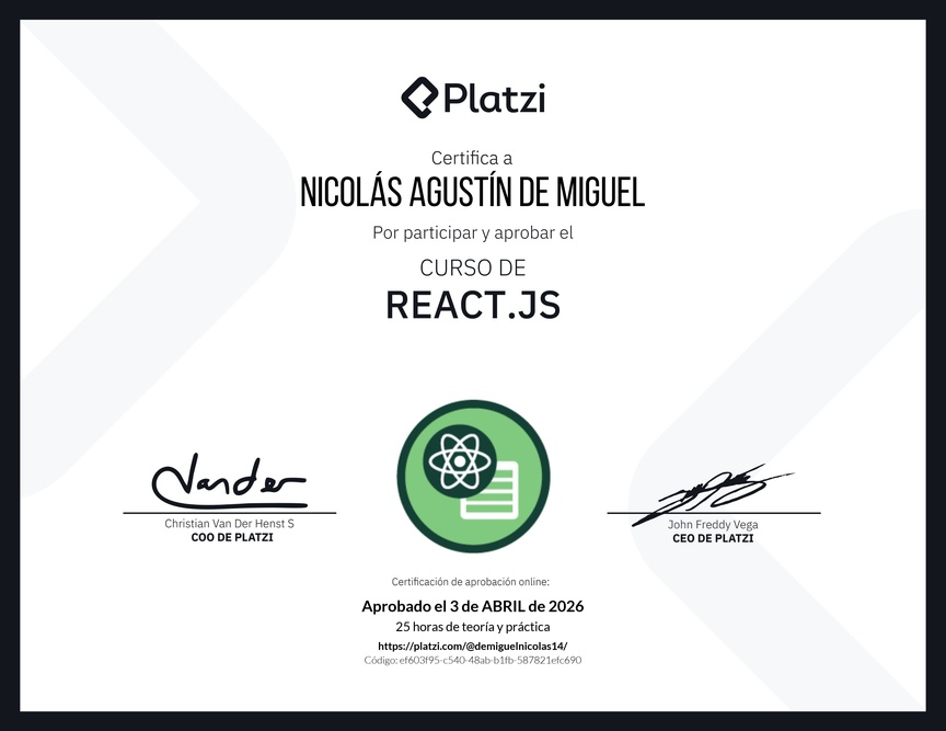 Diploma del Curso de React.js