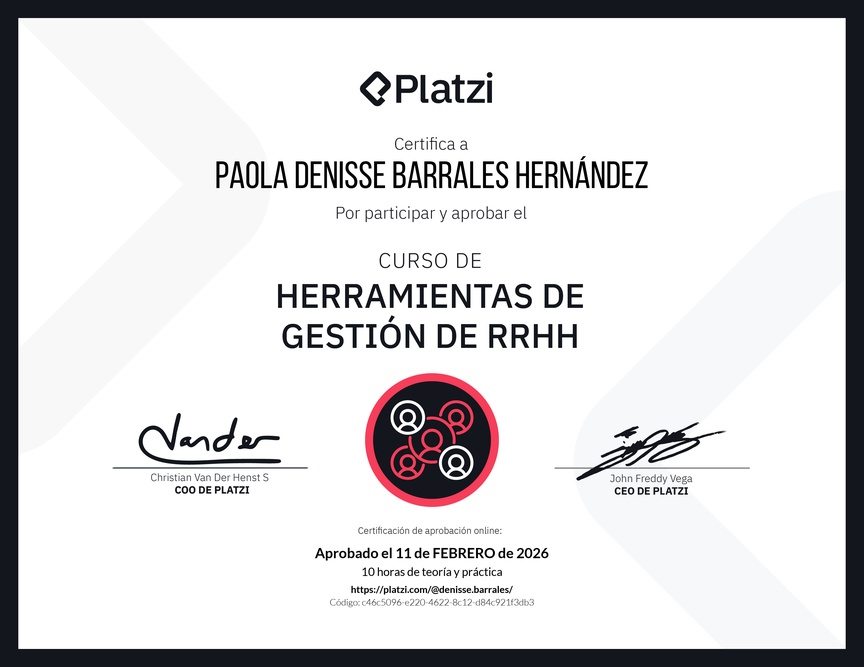Diploma del Curso de Herramientas de Gestión de RRHH