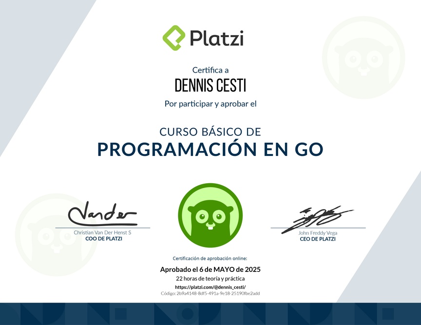 Diploma del Curso Básico de Programación en Go