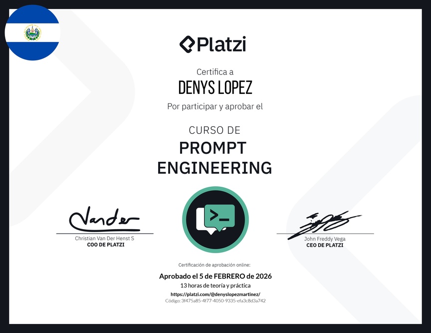 Diploma del Curso de Prompt Engineering