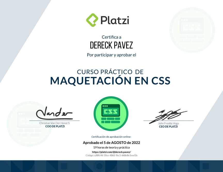 Diploma del Curso Práctico de Maquetación en CSS