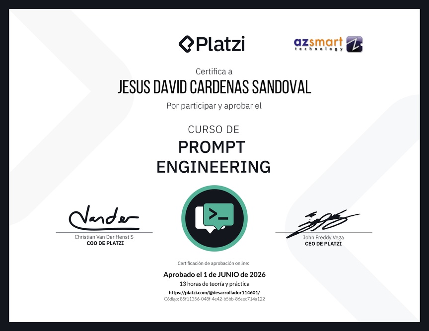 Diploma del Curso de Prompt Engineering