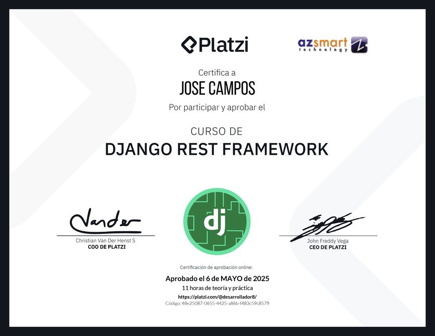 Diploma del Curso de Django Rest Framework