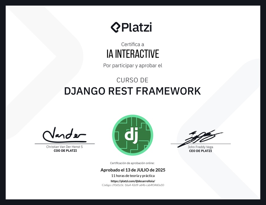 Diploma del Curso de Django Rest Framework