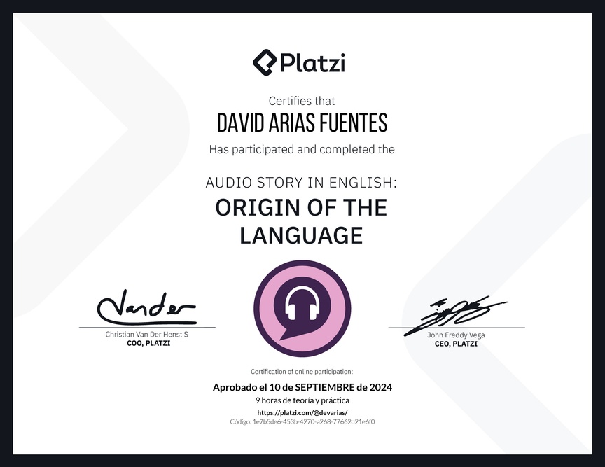 Diploma de Audio Historia en Inglés: Origen del idioma