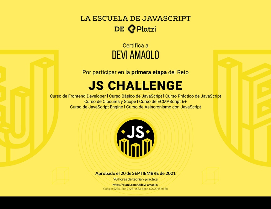 Diploma de JS Challenge: Diploma de la Fase 1