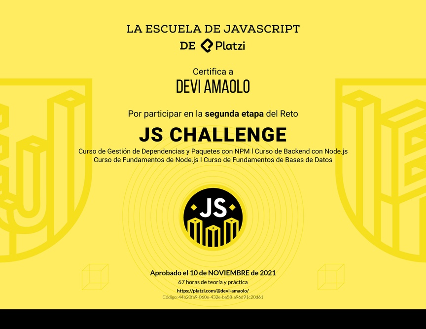 Diploma de JS Challenge: Diploma de la Fase 2