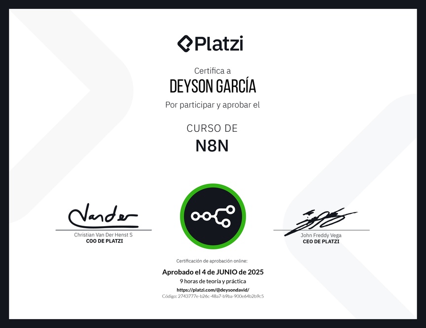 Diploma del Curso de N8N