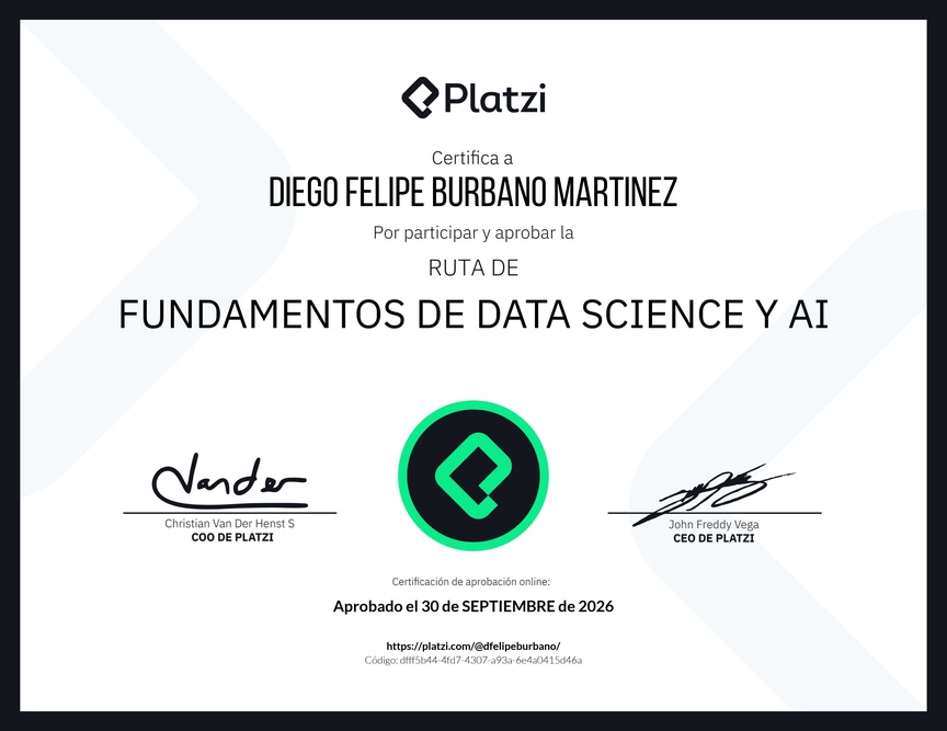 Diploma de la Ruta de Aprendizaje de Fundamentos de Data Science y AI