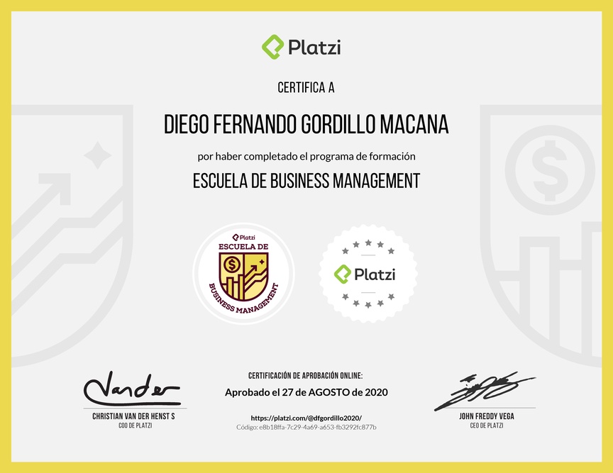 Diploma de la Ruta de Aprendizaje de Business Management