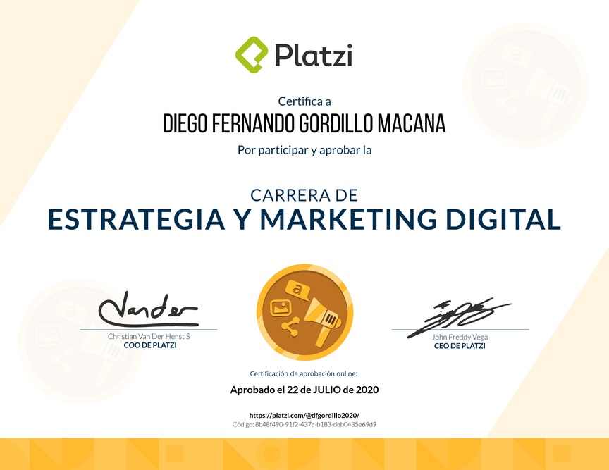 Diploma de la Ruta de Aprendizaje de Marketing Digital y Estrategia Online