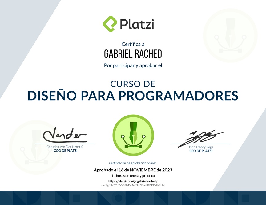 Diploma del Curso de Diseño para Developers