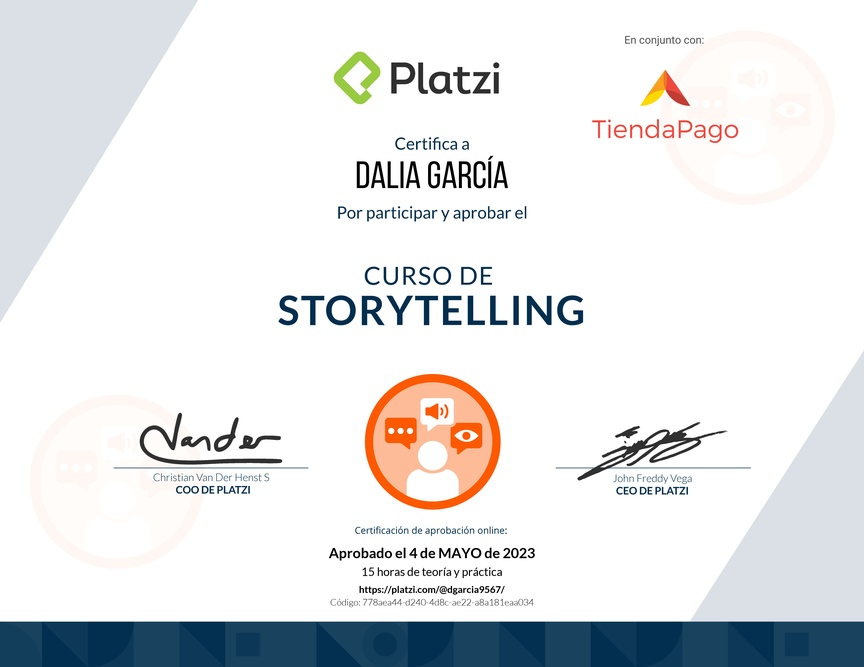 Diploma del Curso de Storytelling