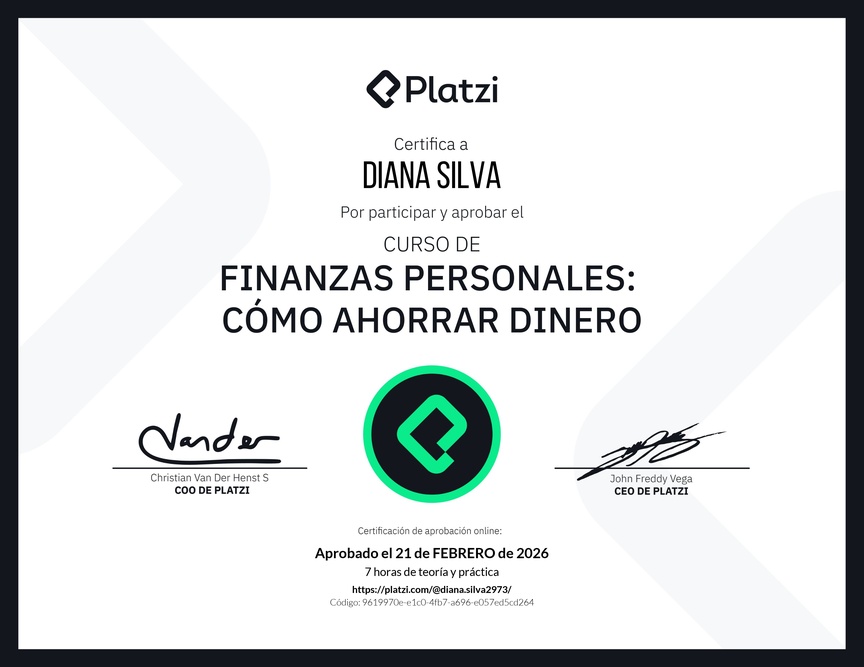 Diploma del Curso de Estrategias de Ahorro y Planificación Financiera