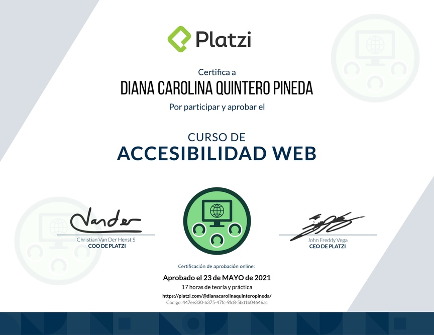 Diploma del Curso de Accesibilidad Web